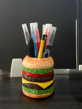 Popxstar Hamburger Pen Holder Pencil Holder for Desk Hamburger Handmade Pencil Holder Bedroom Desk Organizers Desk Accessories Decoration