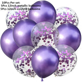 Popxstar  10pcs/lot Red Pink Gold Confetti Latex Balloons Birthday Party ation Kids Adult Metallic Balloon Helium Ball Wedding party Decor