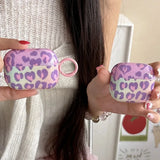 Splicing Color Leopard Print Case For Apple Airpods 1 2 3 4 Cover For Airpods Pro Pro2 Pro3 Wireless Earphone Box Case with Hook