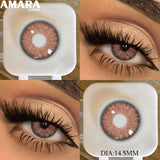 1 pair New Baby Blue Contact Lenses for Eyes Natural Brown Pupils Cosmetic Grey Lenses Green Lens Yearly Big Eyes 14.5mm