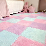 Popxstar 1-20pcs Soft Suede Carpet  Anti-slip and Shockproof Sports Fitness Mat EVA Foam Puzzle Warm Carpet Children's Room Baby Play Mat