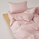 New Simple 100% Lyocell Bedding Set Solid Soft Skin-friendly Queen Duvet Cover Set with Sheets Natural Plant Fibre Quilt Cover