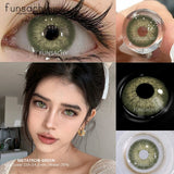 Popxstar  1 Pair Big Eyes Colored Contact Lenses Natural Brown Eyes Lens Gray Pupils Eyes Makeup Korean Style Contact Yearly Use