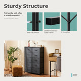 Popxstar Bedside Table For Bedroom With 10 Fabric Drawers Nightstand Storage Cabinet With Steel Frame Clothes Storage Display Cabinet