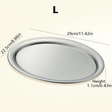 Popxstar Stainless Steel Oval Plate Cake Dessert Fruit Bread Afternoon Tea Tray Jewelry Display Storage Tray Home Kitchen Accessories