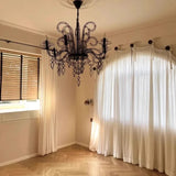 French Retro Dome Curtains for Arched Doors Carved Windows Gauze Partitions Living Room Study American Style Drapes Yarn