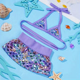 Dog Bikini Swimsuit, Puppy Bathing Suit, For Small Dogs Cloth Costume，Fish Scales Print Bikini Design Pet Costume