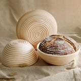 Popxstar  Bread Proofing Basket 9 Inch Round Bread Proofing Basket Box with Bread Linen Cloth for Home Sourdough Bread bread basket,Baking