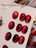 Autumn Winter Blue Black Red Glass Bead Crystal Cat Eye Gel Nail Polish New Whitening High Density Sparkling Nail