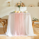 Popxstar  Pink Gauze Table Runner Romantic Pearl Mesh Tablecloth Wedding Dinning Table Cover Decoration Birthday Baby Shower Party Decor