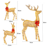Popxstar 3Pcs Christmas Deer Decoration Light LED Reindeer Elk Luminous Sculptures Garden Lawn Outdoor Yard Christmas Ornaments