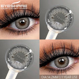 Popxstar Myopia Lenses 1 Pair Colored Contact Lenses with Degree Natural Eye Contacts Brown Lenses Gray Pupils Yearly Disposable