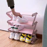 Popxstar 4 Layer Storage Stainless Steel Assembled Shoe Rack Save Space Slippers High Heels Home Dormitory Foldable organizer