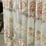Popxstar Royal Luxury Peony Flower Embroidered Curtains For Living Room Bedroom Window Sheer Tulle Velvet Romantic Valance Voile Curtains