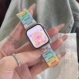 popxstar Laser Transparent Acrylic Strap for Apple Watch Band 42mm 46 41 38 45 44 49 40mm Women Bracelet for iWatch Series 10 9 8 7 6 5