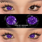 Popxstar  1 Pair Cat Eyes Crazy Lenses Vampire Lenses for Halloween Cosplay Eye Contacts White Lenses Anime Black Colored Lenses
