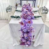 Popxstar pink colour Rose Large Flower Row Artificial Flower Row Runner Wedding Backdrop Decor Floral Wall Party showcase decoration prop
