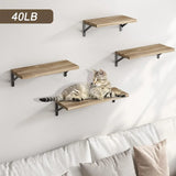 Popxstar Wooden Floating Shelves Wall Mounted Storage Rack Display Shelf Multipurpose Wood Shelves for Kitchen Living Room Bathroom