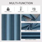 Popxstar Blackout Curtains 350cm Height Room Darkening Curtains for Bedroom 100% Black Out Textured Thermal Curtain Privacy Protection