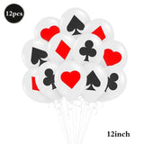 Popxstar  Casino Party Decoration Dice Balloon Lucky 7 Foil Balloon Latex Poker Balloons Casino Poker Party Las Vegas Wedding Decorations