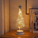 Popxstar  Artificial Christmas Lights Tree Fairy Lamp Tree Metal Spiral Star Lighting Holiday For Home Living Room Decorations Night Lamp
