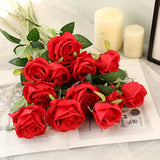 Popxstar 12pcs Realistic Artificial Rose Bouquet for Weddings, Birthdays, and More  for Floral Arrangements and Home Decor