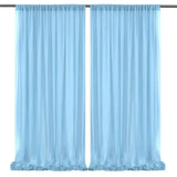 Popxstar  2pcs 5ft x10ft Chiffon Backdrop Curtains, 2 Layer Sheer Fabric Backdrop Drapes Drapes for Bridal Shower Wedding Arch Party Decor