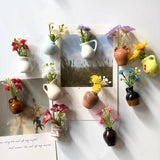 Popxstar Ins Style Mini Ceramic Small Vase Refrigerator Sticker Creative 3D Stereo Home Decoration Magnet