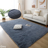 Popxstar White Fluffy Hall Carpet Modern Living Room Bedroom Home Decor Large Mats Thickened Non-Slip Girl Children's Room Pink Furry Rug