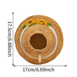 Creative Straw Hat Shape Bird House Wall-Mounted Circular Bird Breeding Box Handmade Decorative Hanging Bird Nest Backyard