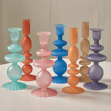 Popxstar 1pc Matte Glass Candle Holders Home Decoration Candlestick Birthday Candle Holder Dining Table Decoration Candle Home Decore