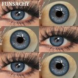 1 Pair Brown Color Contact Lenses Natural Eye Contacts Blue Colored Soft Lens Yearly Use Women Makeup Cosmetic Lenses