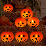 Popxstar 5Pcs Halloween LED Glowing Balloons Horror Ghost Pumpkin Latex Ballon Halloween Party Decorations for Home Indoor Outdoor Kids