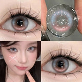 NEW Brown Eye Lens 1 Pair Beauty Purple Contact Lenses for Eyes Myopia Degree Natural Blue Fashion Soft Lens