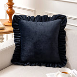 Christmas Red Green Solid Color Throw Blanket Double-layer Ruffled Edge Matte Velvet Modern Simple Elegant Sofa Cushion Cover