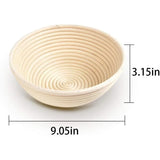 Popxstar  Bread Proofing Basket 9 Inch Round Bread Proofing Basket Box with Bread Linen Cloth for Home Sourdough Bread bread basket,Baking