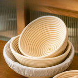 Popxstar  Bread Proofing Basket 9 Inch Round Bread Proofing Basket Box with Bread Linen Cloth for Home Sourdough Bread bread basket,Baking