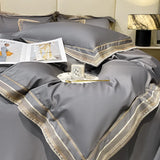 Popxstar  Premium 1000TC Egyptian Cotton Luxury Gold Embroidery Hotel Style Bedding Set Duvet Cover Flat/Fitted Bed Sheet Pillowcases 4Pcs