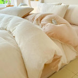 4pcs Thickened Carved Milk Fleece Four Piece Set for Winter Warmth Coral Fleece Duvet Cover Flannel Sheet Pillowcase Bedding