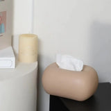 Popxstar  Nordic Cream Style Ceramic Tissue Box Living Room Bedroom Coffee Desktop Decoration Ornament Creative Tissue Holder Tissue Box