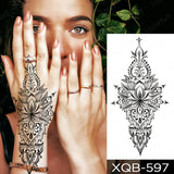 Popxstar Waterproof Temporary Tattoo Sticker snake flower rose Flash Tatoo sexy Arm Large Size Black Wrist Fake Tatto For Body Art Women