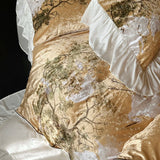 Popxstar  Luxury Gold Velvet Egyptian Cotton Patchwork Ruffles Vintage French Bedding Set Duvet Cover Flat/Fitted Bed Sheet Pillowcases