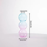 Popxstar Glass Flower Vase Creative Vase Decorative Hydroponic Flower Container Nordic Style Flower Vases Desktop Flower Bottle Decor
