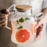 Popxstar  1000/1800ML Large Glass Teapot with Lid - Heat-Resistant High Borosilicate Glass Pot for Hot & Cold Tea, Herbal Infusions