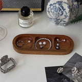Popxstar Retro Japanese Solid Wood Tray Earring Jewelry Plate Perfume Shelf Cosmetics Storage Entrance Key Storage Tray Home Decorations