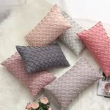 Fashion Car Backrest Cushion Cover Soft Faux Suede Home Decorative Navy Blue Pillow Cover Woven Pattern Green 45x45cm/30x50cm