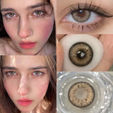 Popxstar  1Pair New Colored Contact Lenses for Eyes 0 to -8.00 Degree Brown Natural Eye Lenses Beauty Cosmetics High Quality Lens