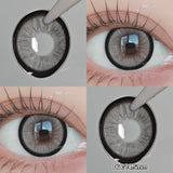 Popxstar  -With 1bottle Lens Liquid Lens Solution 2pcs Myopia Colored Contact Lenses for Eyes Big Black Lens Brown Beauty Pupils