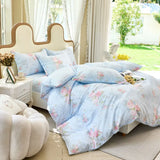 3pc 100% Pure Cotton Down Duvet Cover Set Including 1 Duvet Cover and 2 Pillowcase Soft and Skin Friendly Breathable Bedding Set