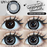 Popxstar 15mm Big Diameter Black Lenses 14.5mm Lenses  Colored Contact Lenses for Eyes Big Eye Lenses Natural Look Lenses
